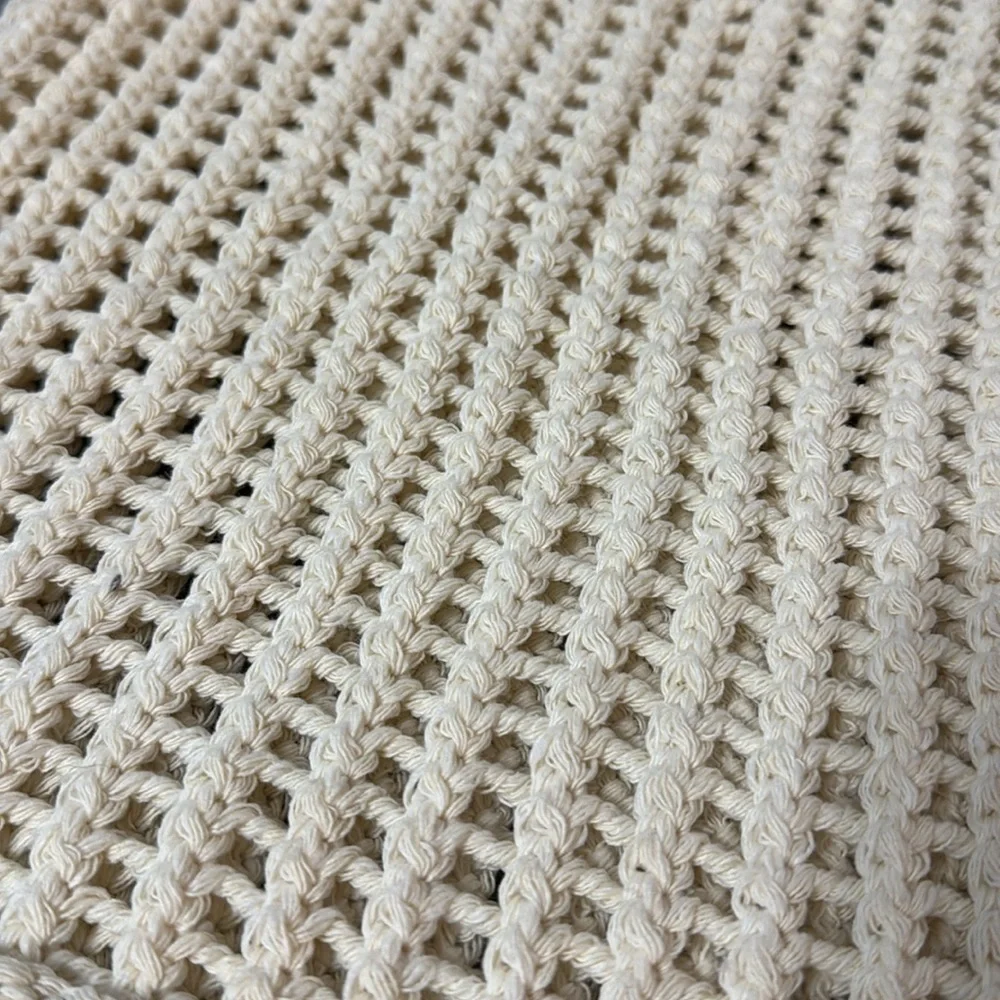 Crochet Loose Knit Boho Shoulder Tote Bag
